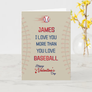 BASEBALL Valentines Day Card for Him, Card For Him