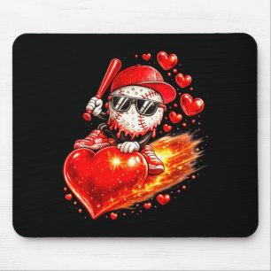 Baseball Valentines Day Drip Ice Cream Team Mouse Pad