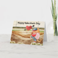 Baseball  Valentine's Day  watercolor