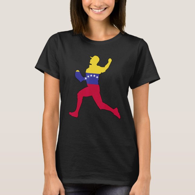 Baseball Venezuela Flag Hispanic Heritage Venezuel T-Shirt (Front)