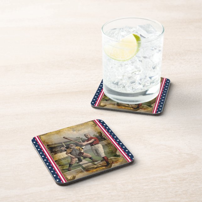 Baseball:Vintage Beverage Coaster (Right Side)
