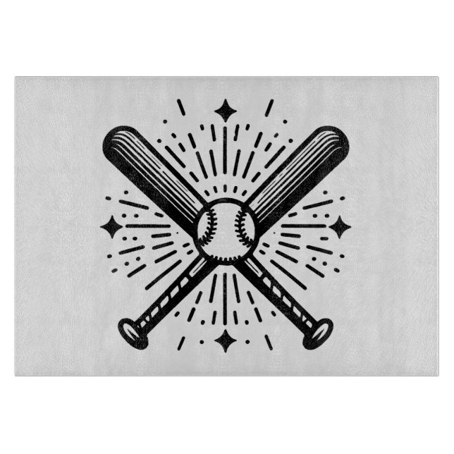 baseball vintage cutting board (Front)