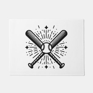 baseball vintage doormat