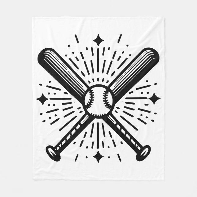 baseball vintage fleece blanket (Front)