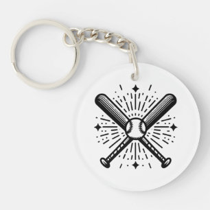 baseball vintage key ring