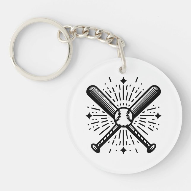 baseball vintage key ring (Front)