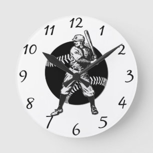Baseball:Vintage Round Clock