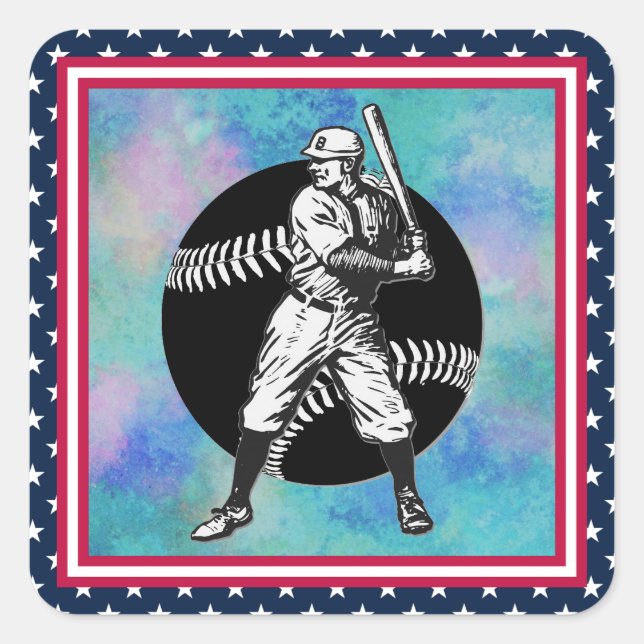 Baseball:Vintage Square Sticker (Front)