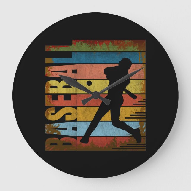 BASEBALL VINTAGE STYLE LARGE CLOCK (Front)