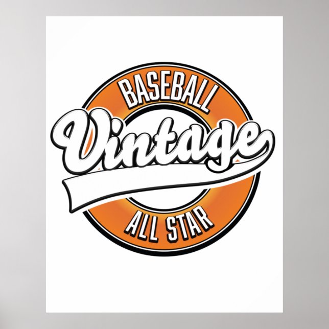Baseball vintage style logo. poster (Front)