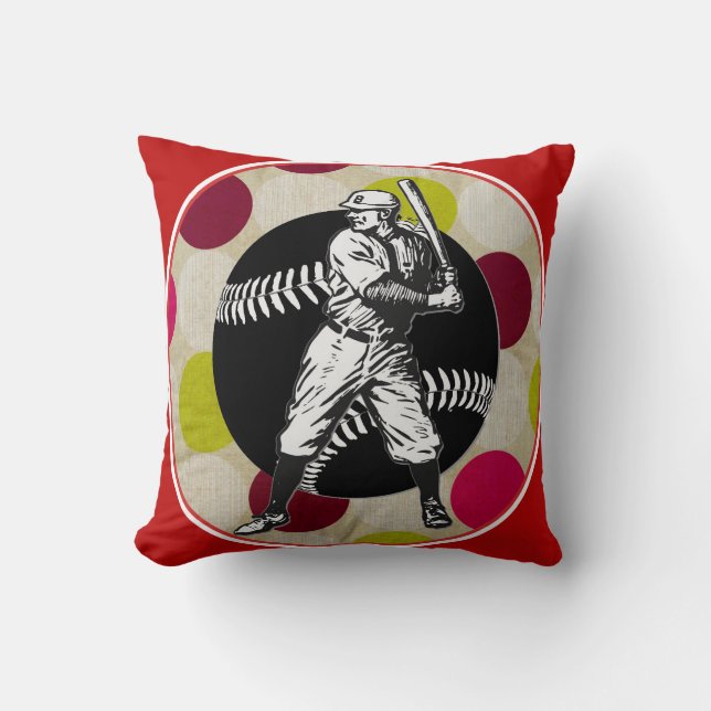 Baseball:Vintage Throw Pillow (Front)