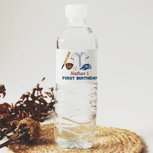 Baseball Water Bottle Label Birthday Party