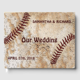 Baseball Wedding Guest Book, Personalised Guest Book