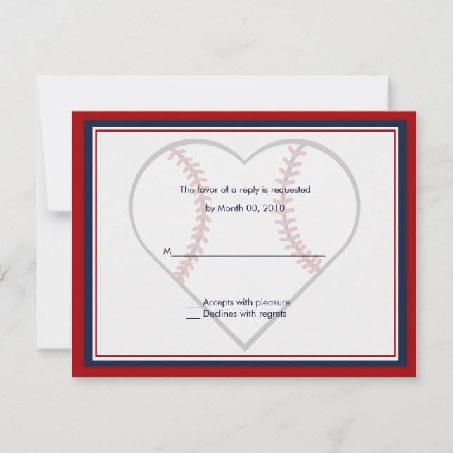 Baseball Wedding Invitation reply cards (Front)