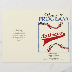 Baseball Wedding Program