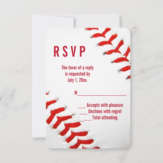 Baseball Wedding RSVP Card (Front)
