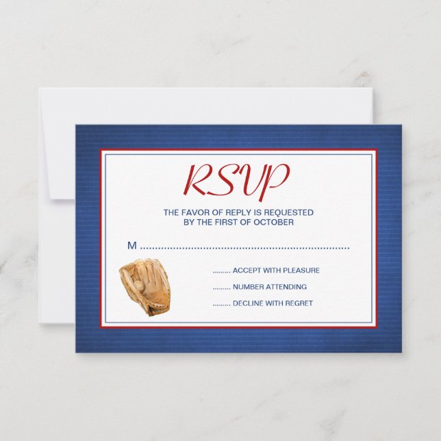 Baseball Wedding RSVP Response Card (Front)