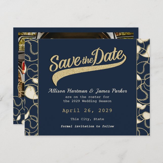 Baseball Wedding Save the Date (Front/Back)