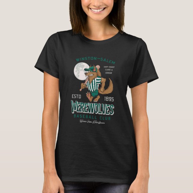 Baseball Werewolf Moon Halloween T-Shirt (Front)