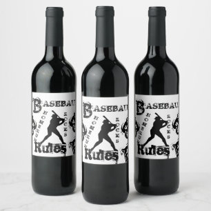 Baseball Wine Label