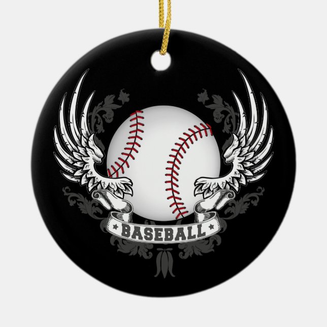 Baseball Wings Ornament (Front)