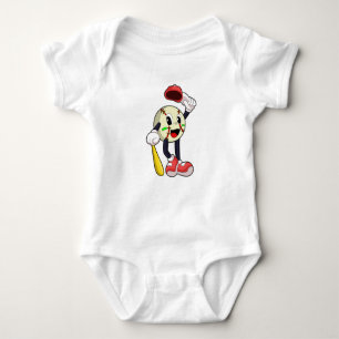 Baseball with Baseball bat Baby Bodysuit