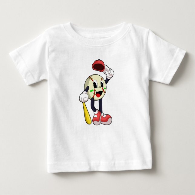 Baseball with Baseball bat Baby T-Shirt (Front)
