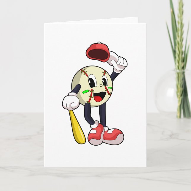 Baseball with Baseball bat Card (Front)