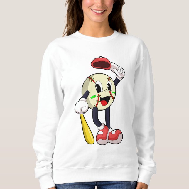 Baseball with Baseball bat Sweatshirt (Front)
