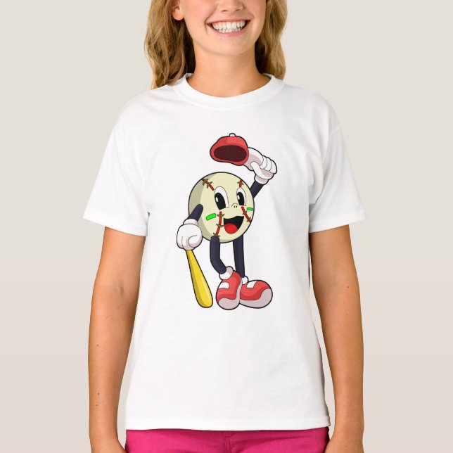 Baseball with Baseball bat T-Shirt (Front)