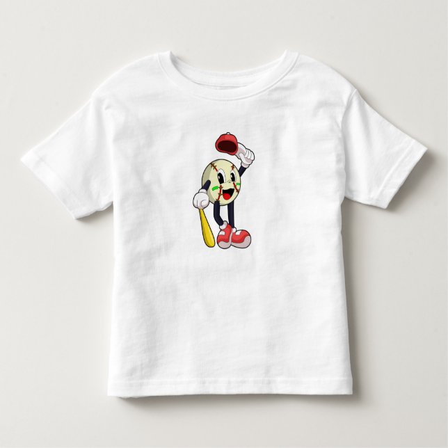 Baseball with Baseball bat Toddler T-Shirt (Front)