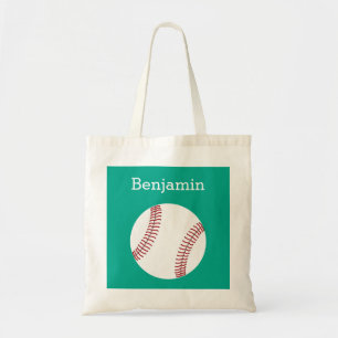 Baseball with Custom Name - Emerald Tote Bag