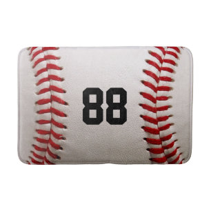 Baseball with Customisable Number Bath Mat