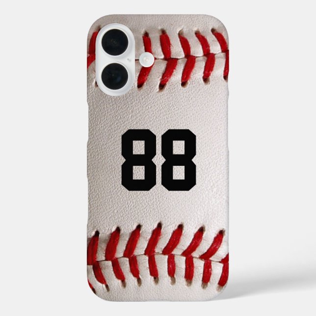 Baseball with Customisable Number Case-Mate iPhone Case (Back)