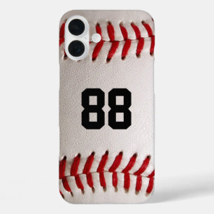 Baseball with Customisable Number iPhone 16 Plus Case