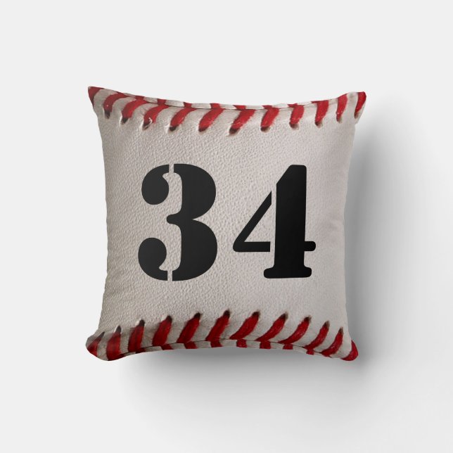 Baseball with Customisable Number Cushion (Front)