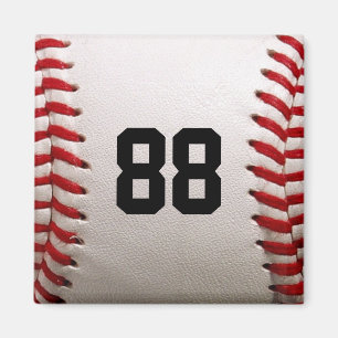 Baseball with Customisable Number Magnet