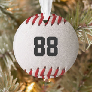Baseball with Customisable Number Ornament