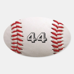 Baseball with Customisable Number Oval Sticker