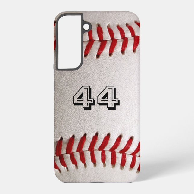 Baseball with customisable number samsung galaxy s22+ case (Back)