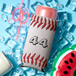 Baseball with customisable number seltzer can cooler