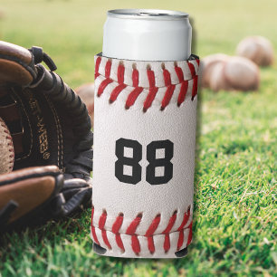 Baseball with Customisable Number Seltzer Can Cooler