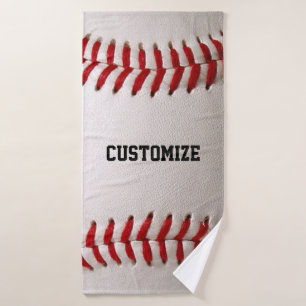 Baseball with Customisable Text Bath Towel