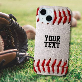 Baseball with Customisable Text iPhone 15 Mini Case