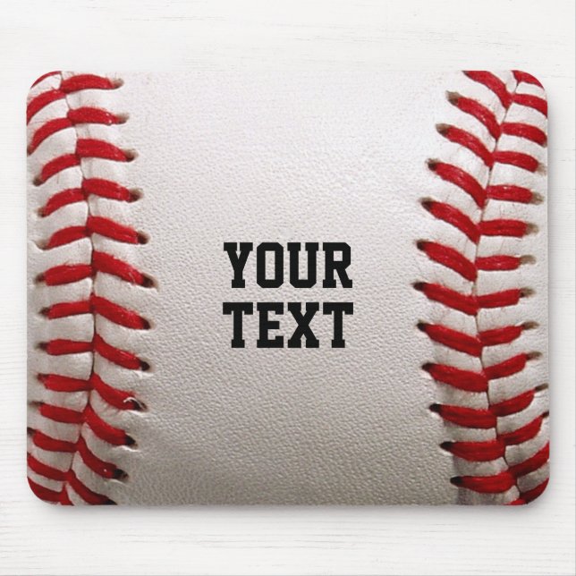 Baseball with Customisable Text Mouse Pad (Front)