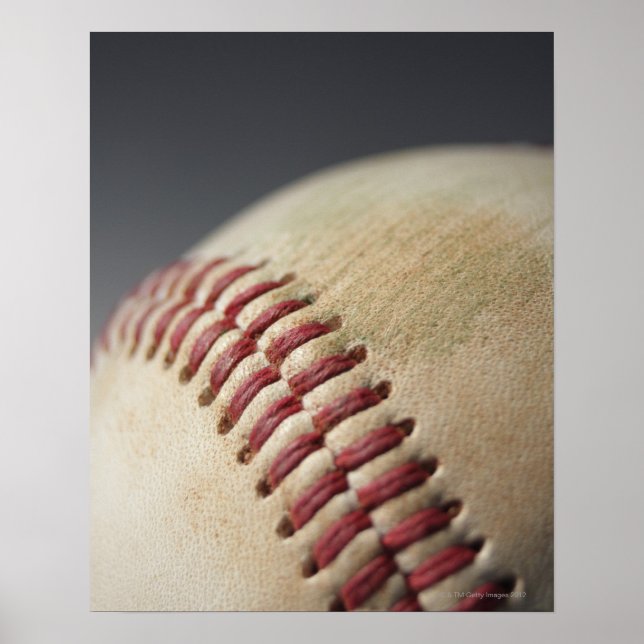 Baseball with impact mark. poster (Front)