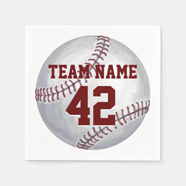 Baseball with Name and Number Napkin (Front)