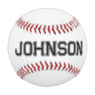 Baseball with Name on White