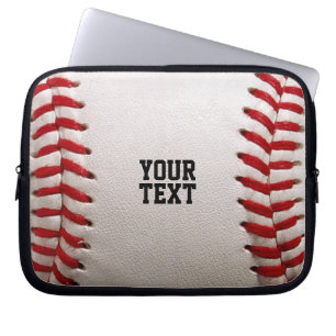 Baseball with Personalised Name Laptop Sleeve