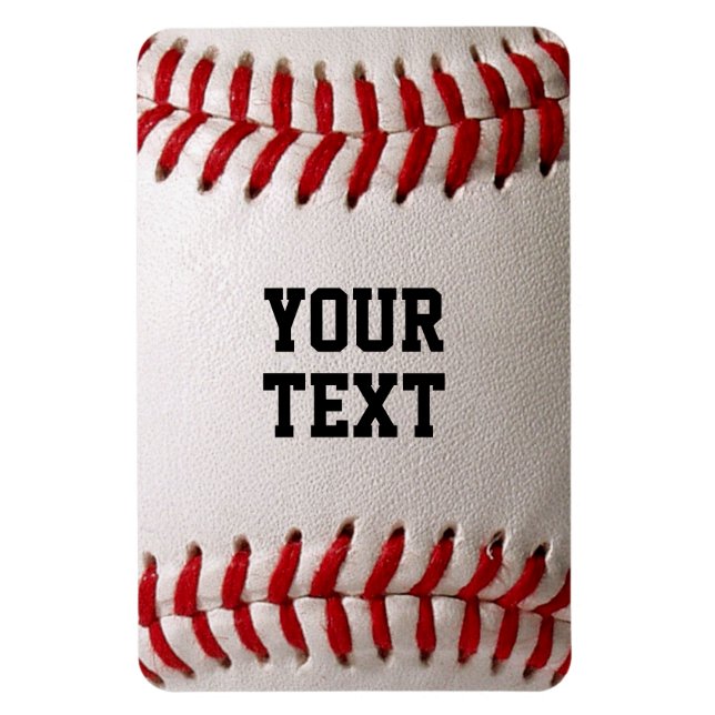 Baseball with Personalised Name Magnet (Vertical)